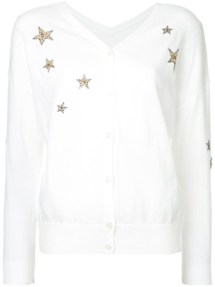 Guild Prime Embroidered Star Cardigan - White