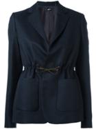 Jil Sander Navy Drawstring Fastening Blazer - Blue