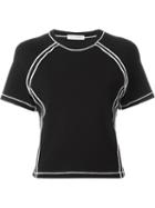 J.w.anderson Contrast Seam T-shirt, Women's, Size: Small, Black, Polyester/polypropylene/viscose