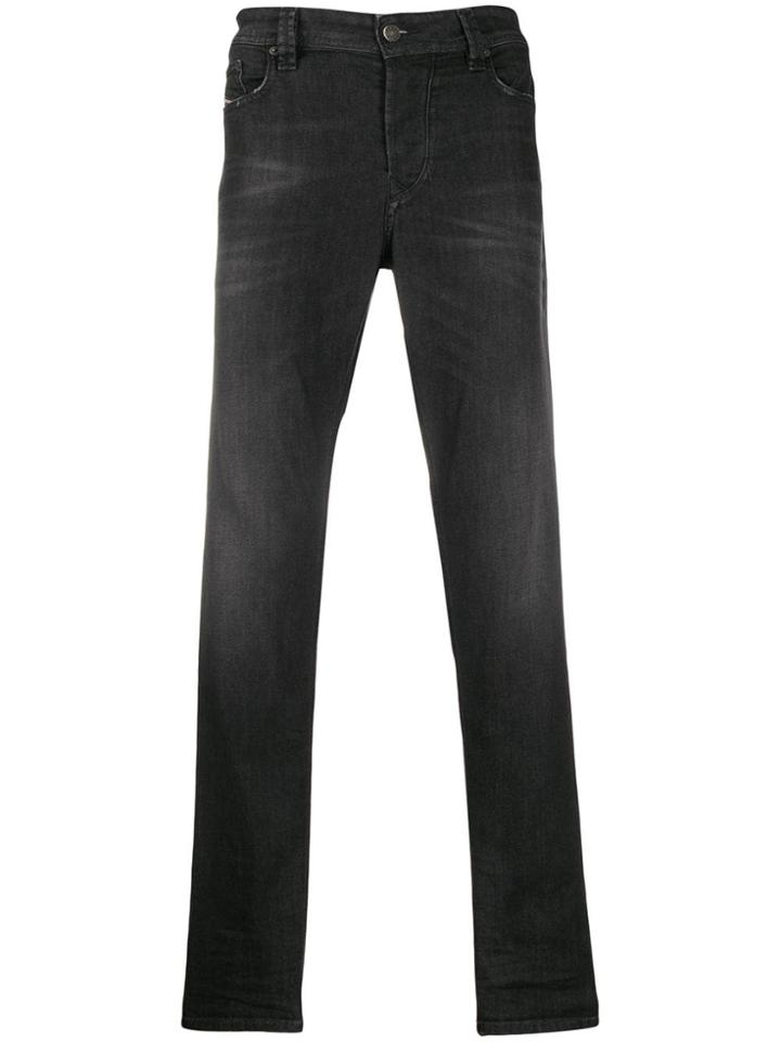 Diesel Distressed Straight Leg Jeans - Black