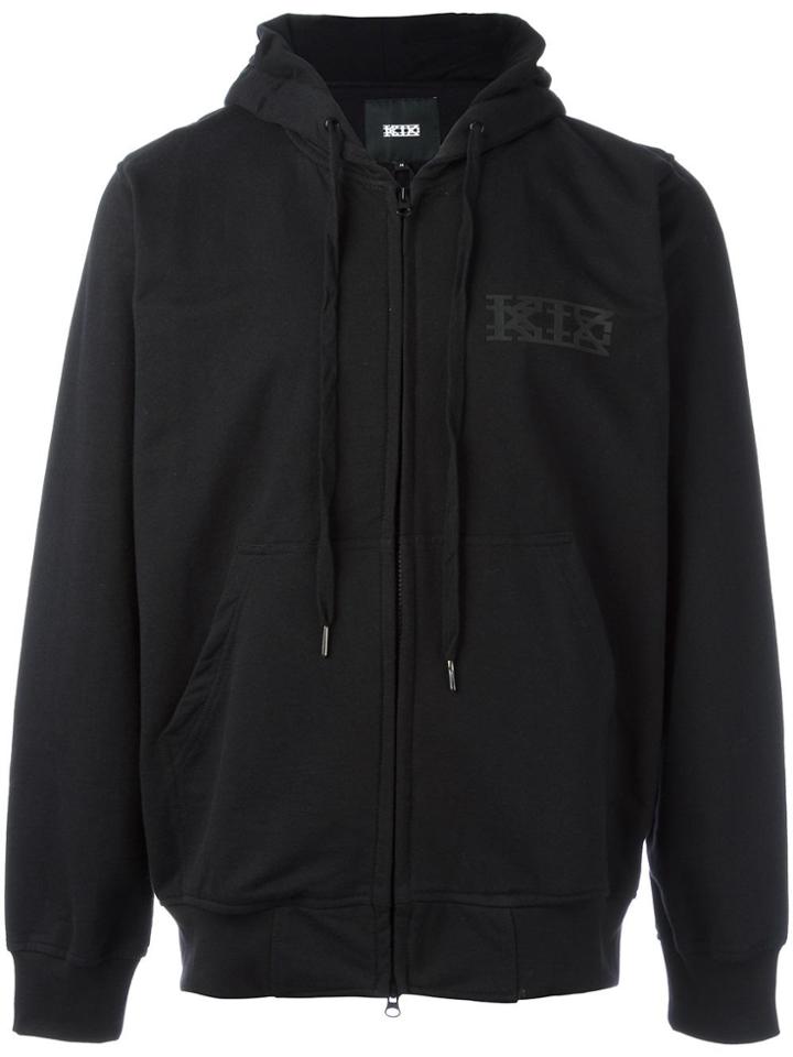 Ktz Front Pockets Zipped Hoodie - Black