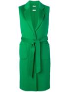 P.a.r.o.s.h. Sleeveless Belted Coat - Green