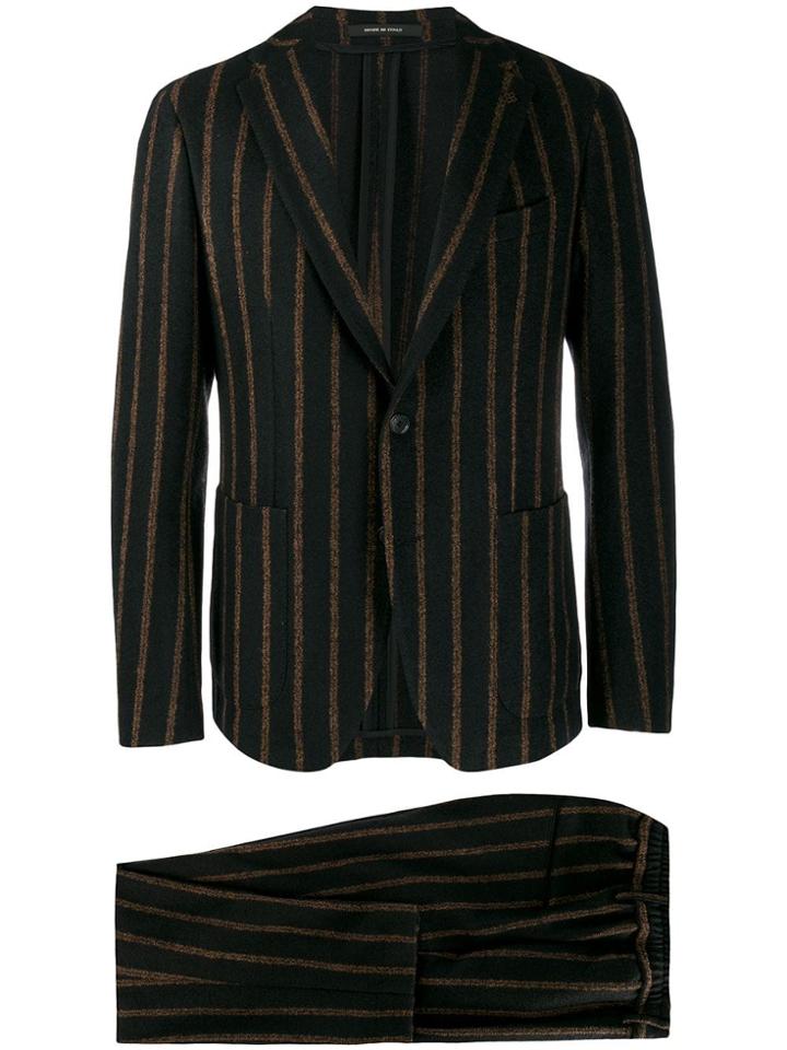 Tagliatore Striped Two-piece Suit - Black