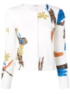 Oscar De La Renta Embroidered Flower Cardigan - Neutrals