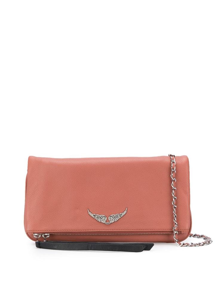 Zadig & Voltaire Logo Plaque Clutch Bag - Pink