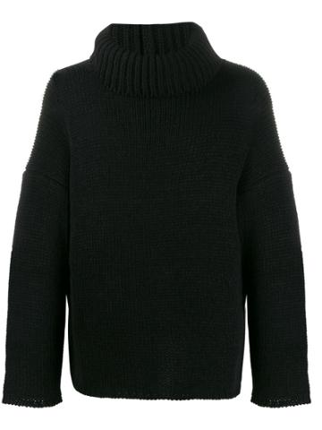 Sulvam Oversized Knitted Jumper - Black