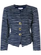 Yves Saint Laurent Pre-owned Button-detailed Striped Jacket - Blue