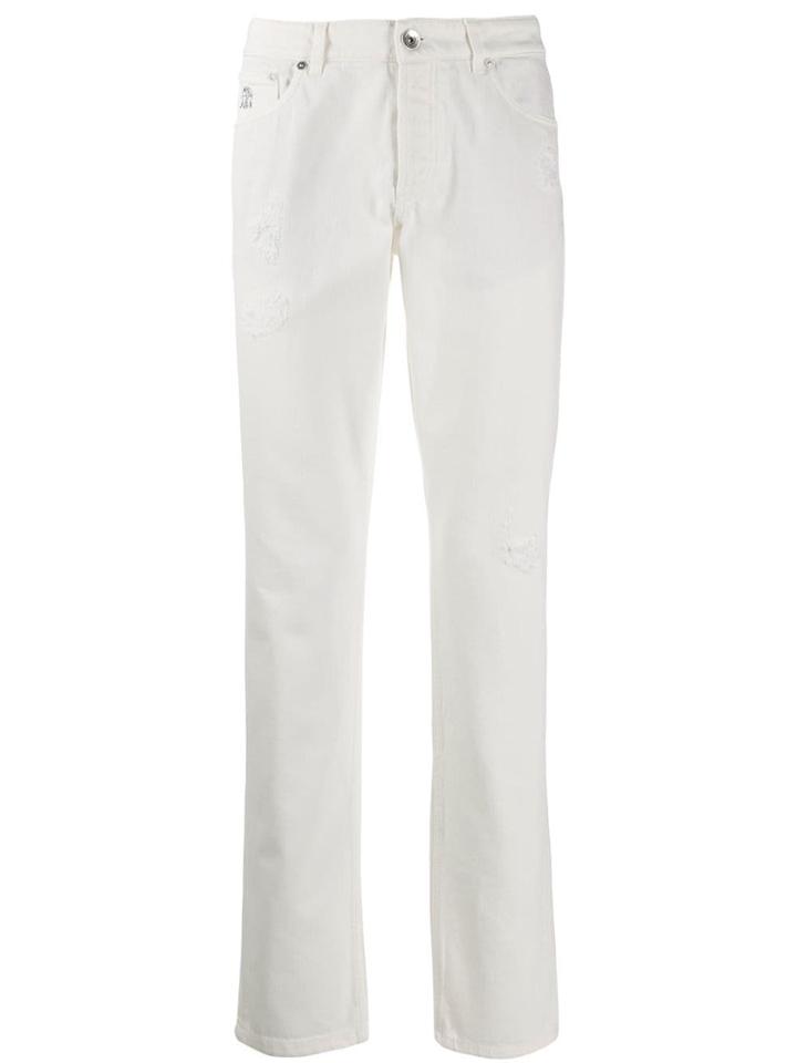 Brunello Cucinelli Distressed Jeans - White
