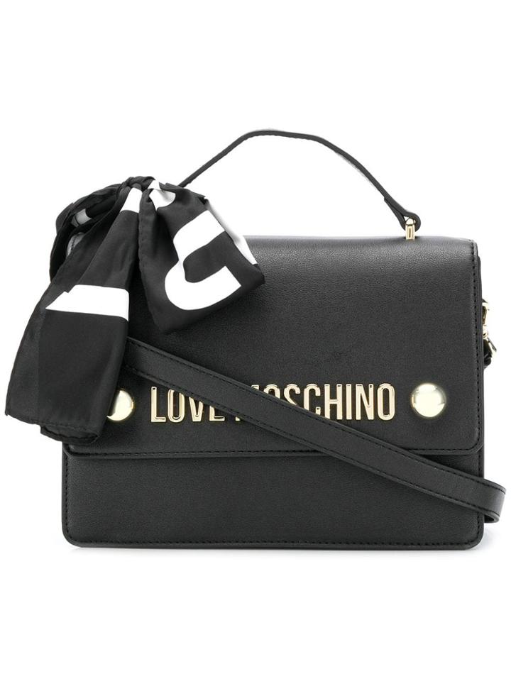 Love Moschino Logo Scarf Satchel - Black