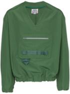 Boramy Viguier V Neck Long Sleeve Cotton Blend Top - Green