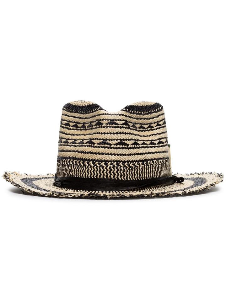Nick Fouquet Black And Beige Vague Negra Hat