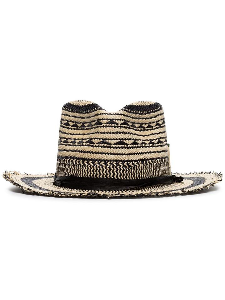 Nick Fouquet Black And Beige Vague Negra Hat