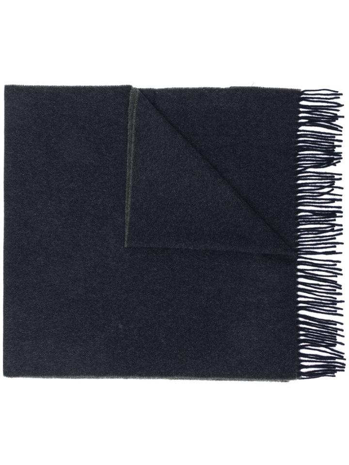 Canada Goose Fringed Knitted Scarf - Blue