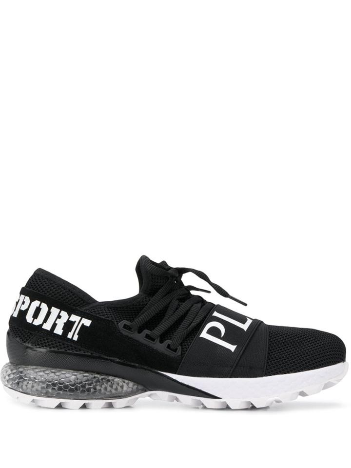 Plein Sport Snake Panel Logo Runner Sneakers - Black