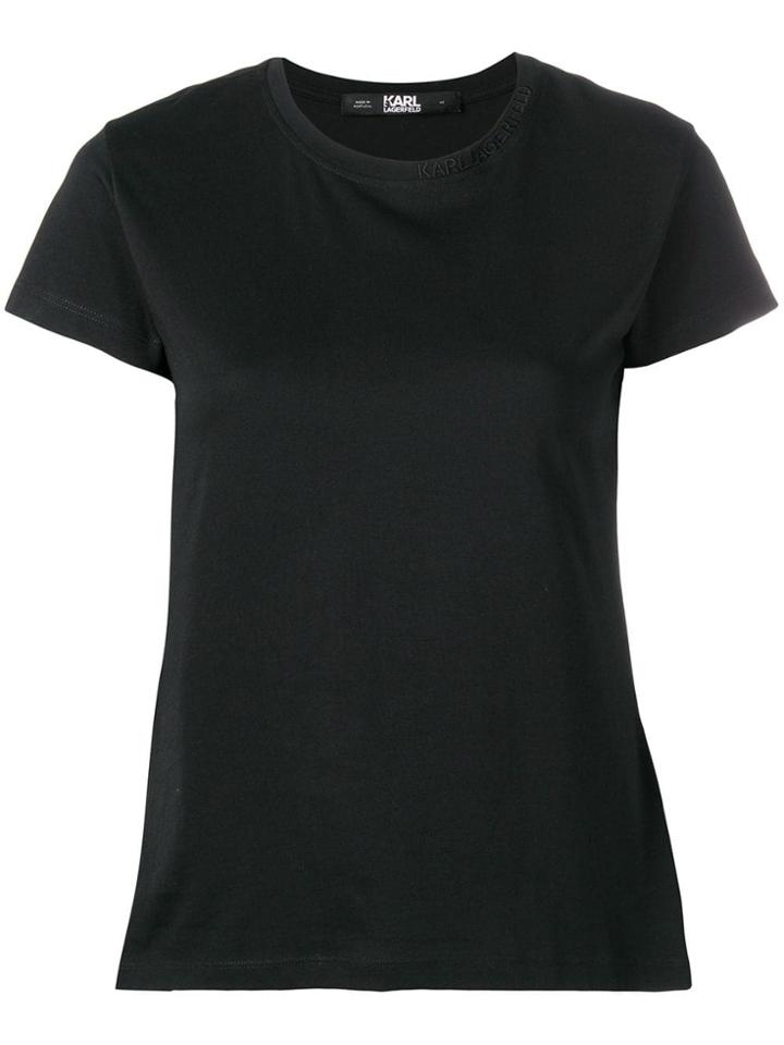 Karl Lagerfeld Logo Collar T-shirt - Black