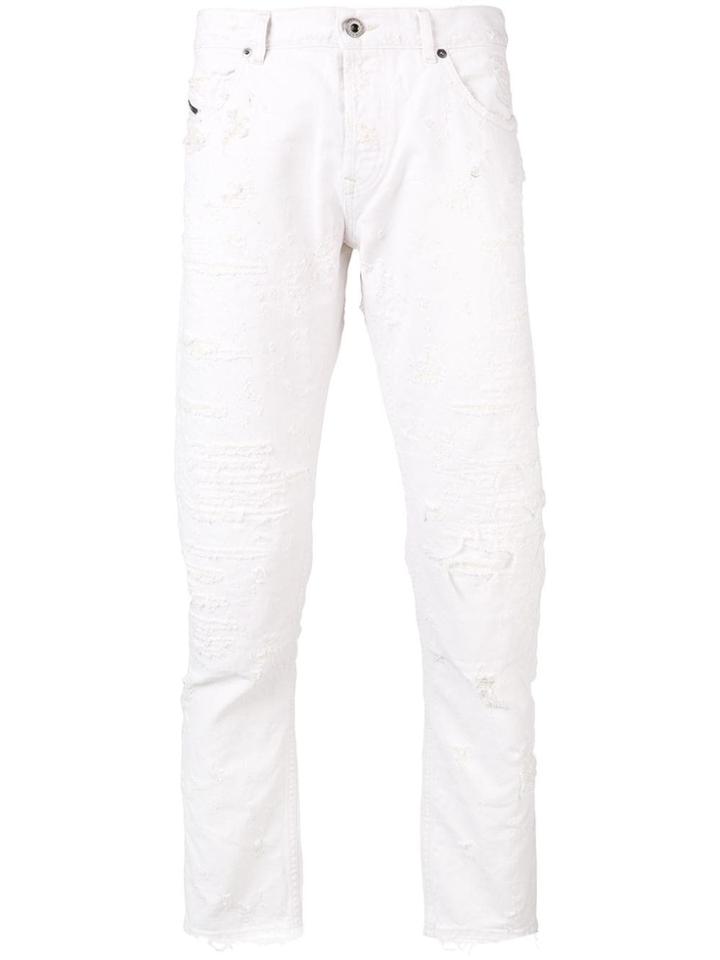 Diesel Black Gold Slim Distressed Jeans - Neutrals