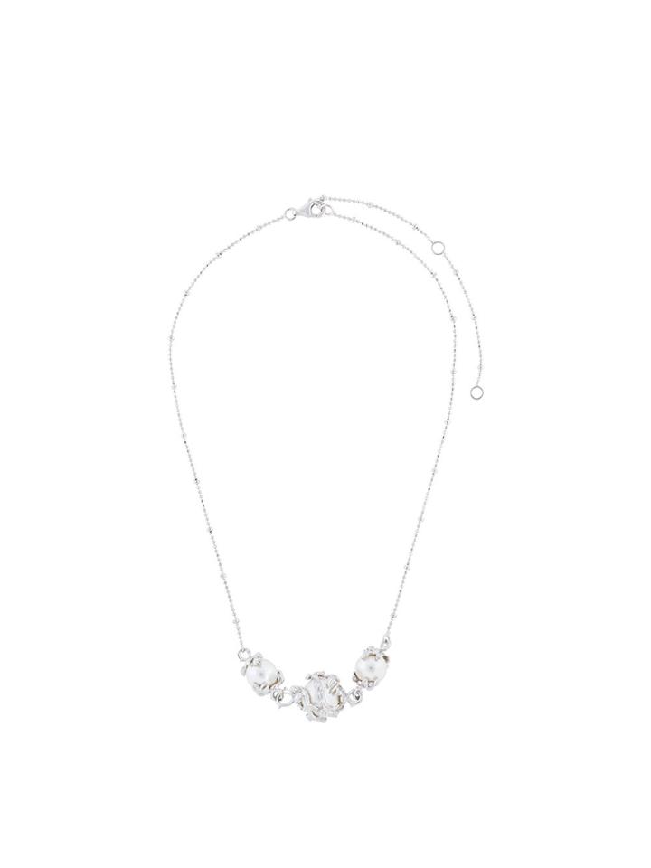 Kasun London Three Pearl Necklace - Metallic