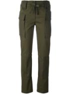 Alexander Mcqueen Straight-leg Cargo Trousers, Women's, Size: 42, Green, Cotton/virgin Wool