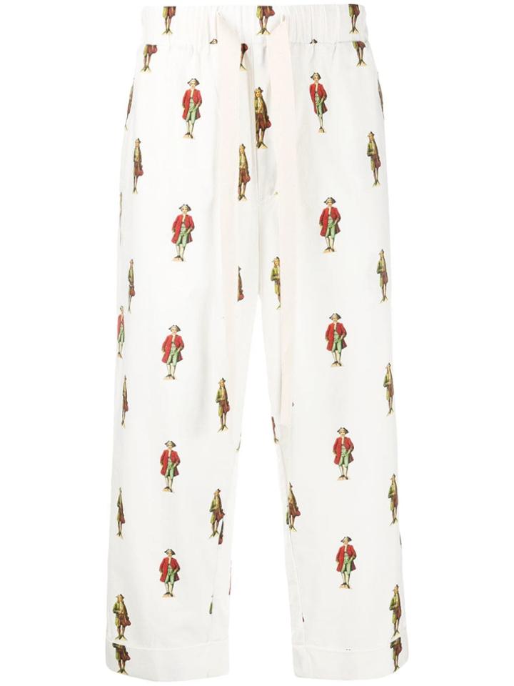 Aleksandr Manamïs Historic Figure Print Trousers - White