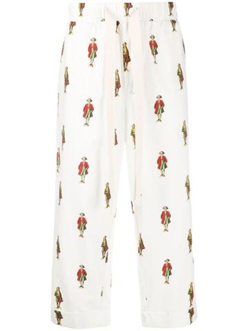 Aleksandr Manamïs Historic Figure Print Trousers - White