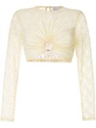 Alice Mccall On + On Lace Cropped Top - White