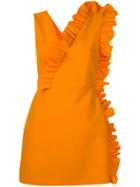 Msgm Fitted Sleeveless Ruffle Dress - Yellow & Orange