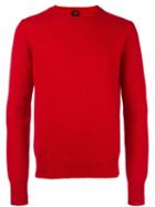 Mp Massimo Piombo Shetland Wool Classic Sweater, Men's, Size: Medium, Red, Virgin Wool