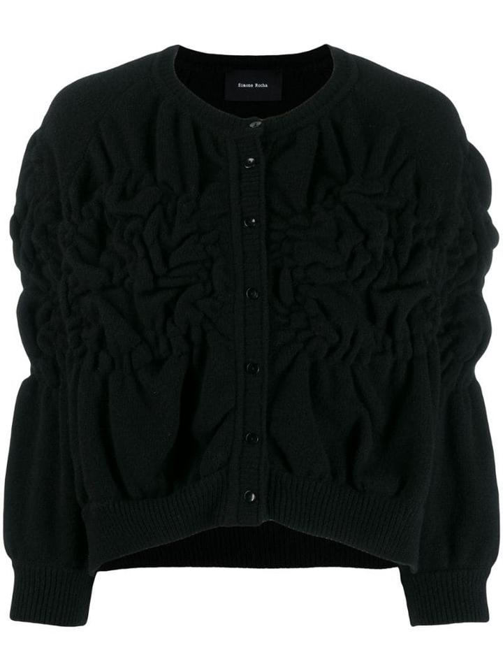 Simone Rocha Textured Knit Cardigan - Black