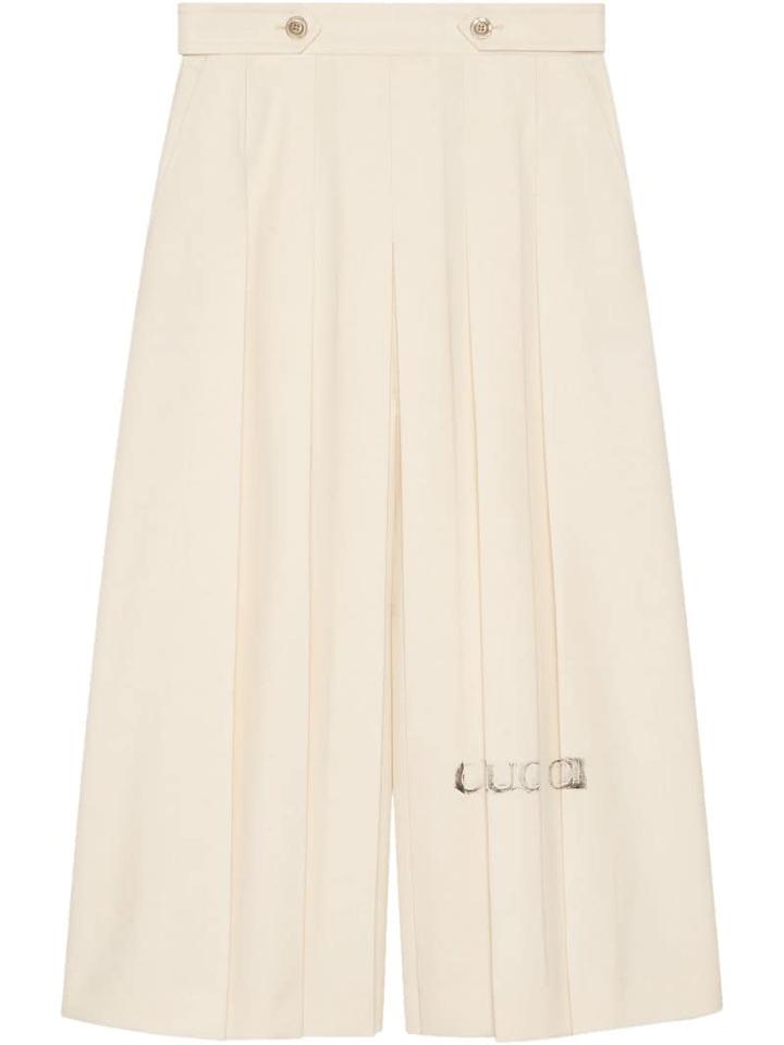 Gucci Pleated Bermuda Trousers - Neutrals