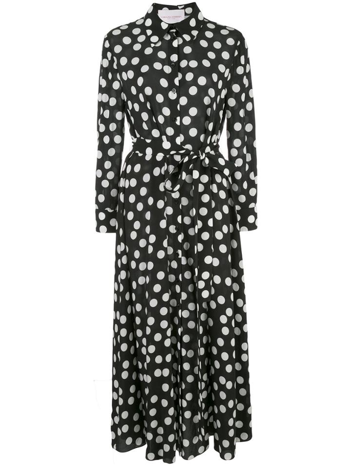 Carolina Herrera Polka Dot Long Shirt Dress - Black