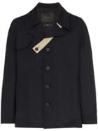 Mackintosh 0003 Single Breasted Wool Coat - Blue