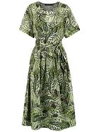 Andrea Marques Belted Midi Dress - Green