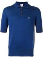 Vivienne Westwood Man Embroidered Logo Polo Shirt, Men's, Size: Medium, Blue, Cotton