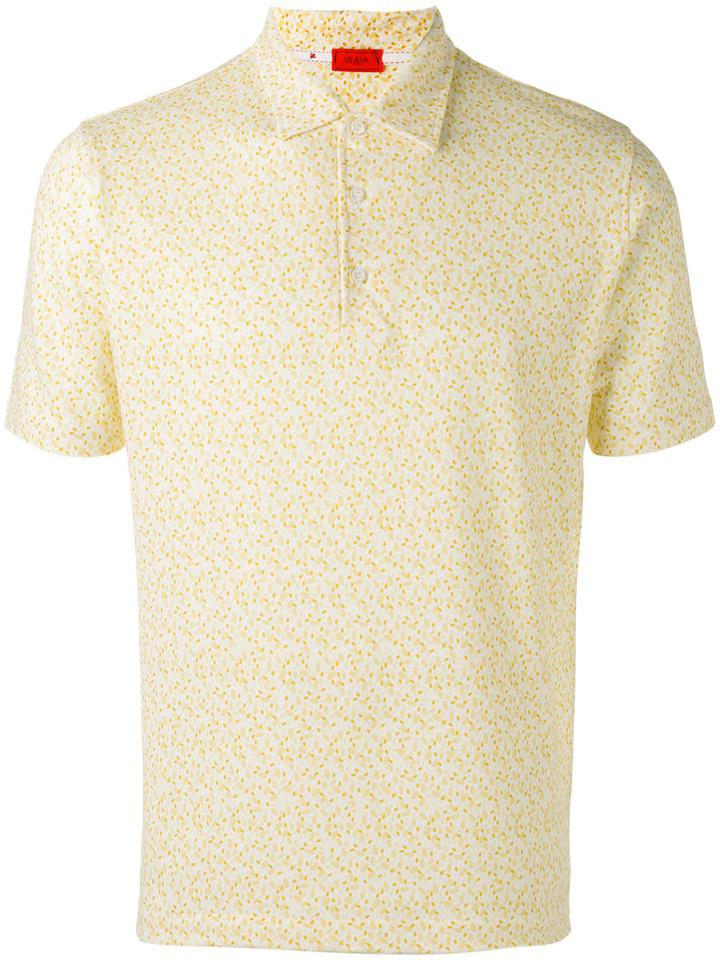 Isaia - Patterned Polo Shirt - Men - Cotton - M, Yellow/orange, Cotton
