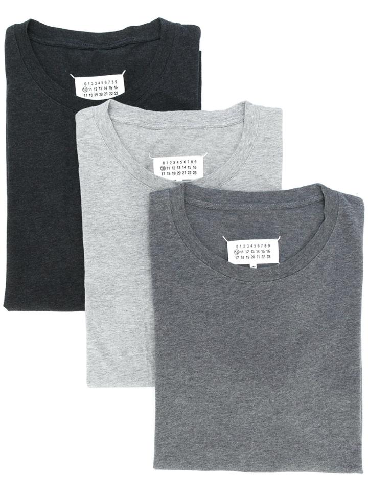 Maison Margiela Pack Of 3 Stereotype T-shirts - Grey