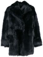 Blancha Oversized Shearling Coat - Blue