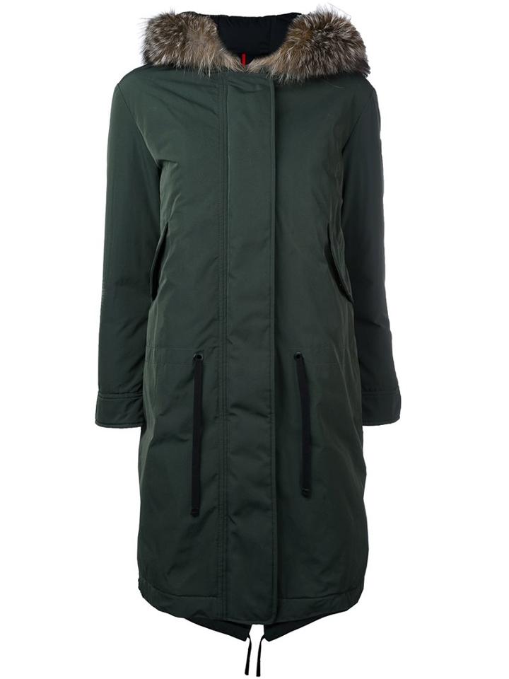 Moncler 'veronika' Padded Coat, Women's, Size: 2, Green, Polyester/cotton/polyamide/feather Down