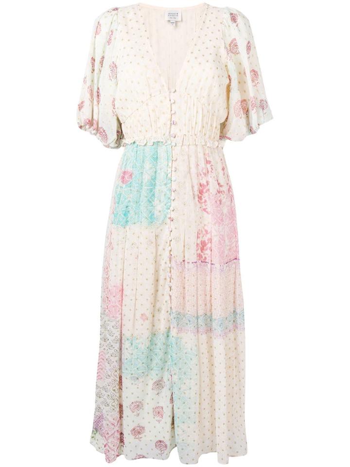 Hemant And Nandita Venus Mixed Print Dress - Neutrals
