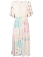 Hemant And Nandita Venus Mixed Print Dress - Neutrals