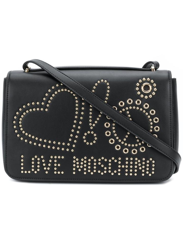 Love Moschino Studded Logo Crossbody Bag - Black