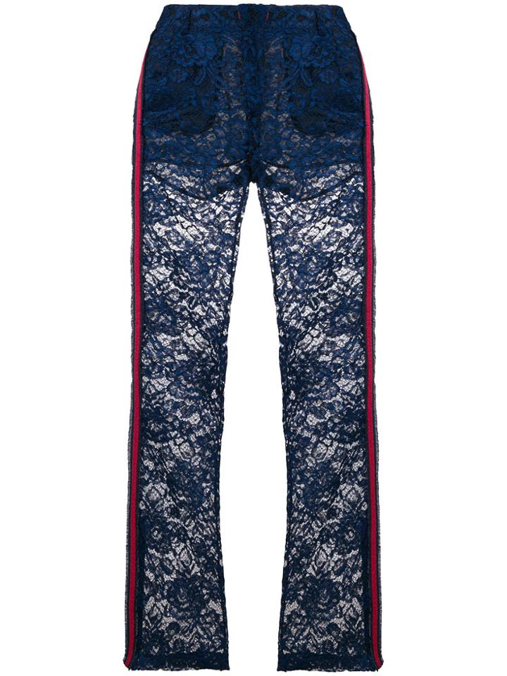 Ainea Lace Flared Trousers - Blue
