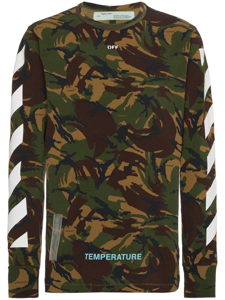Off-white Camouflage Long Sleeve T Shirt - Brown