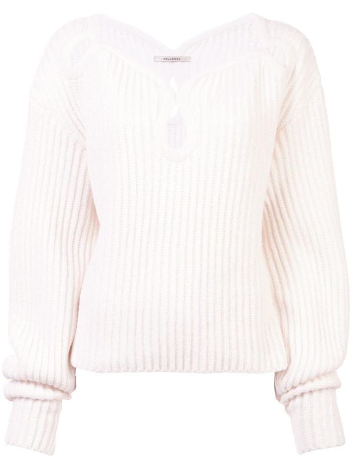 Hellessy Teardrop Cut-out Sweater - White