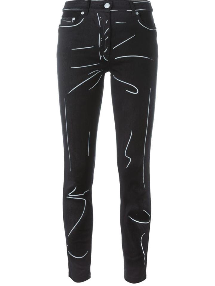 Moschino Trompe-l'ail Jeans, Women's, Size: 40, Grey, Cotton/other Fibers