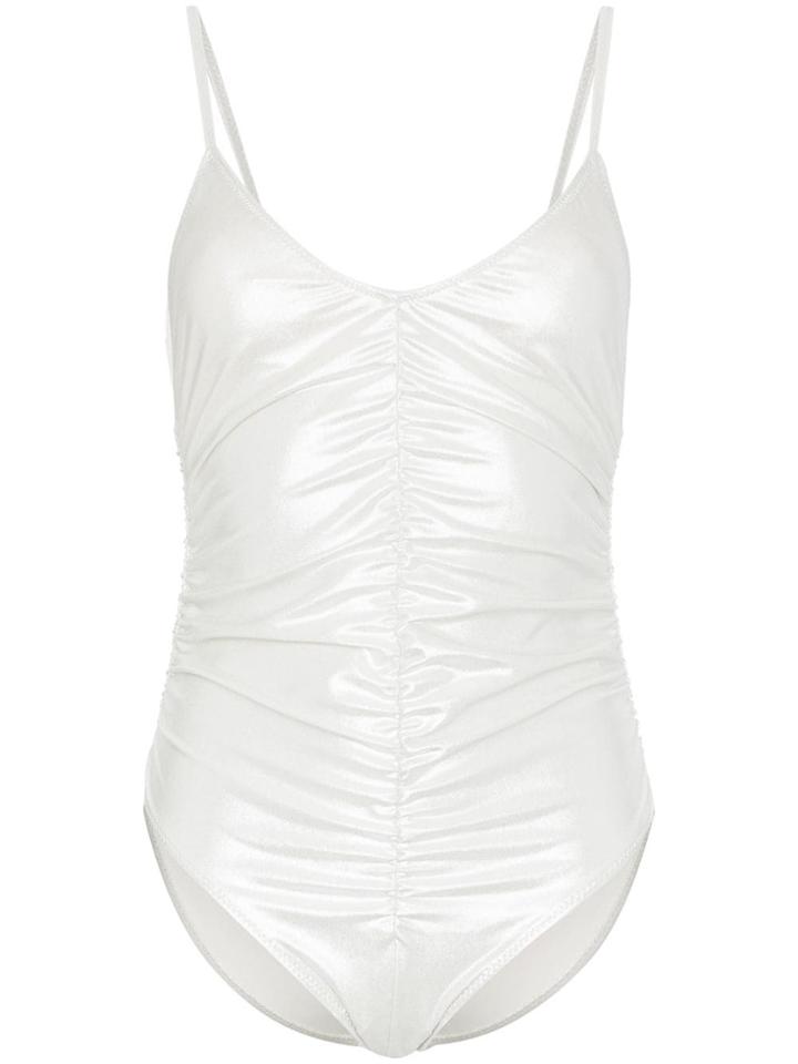 Lisa Marie Fernandez Ruched Metallic Swimsuit