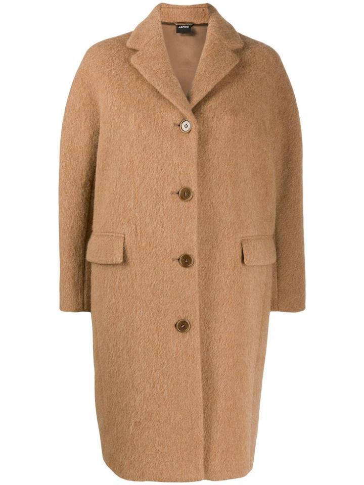 Aspesi Brushed Finish Cocoon Coat - Neutrals
