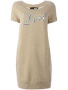 Moschino Vintage Embroidered Love Sweatshirt Dress - Nude & Neutrals