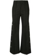 Portspure Buttoned Wide-leg Trousers - Black