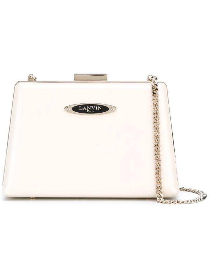 Lanvin Compact Angular Crossbody Bag, Women's, Nude/neutrals, Calf Leather/goat Skin