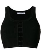 Alexander Wang Bra Strap Cropped Tank - Black